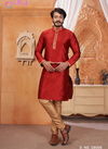 Red Colour Latest Fancy Designer Party And Function Wear Traditional Jacquard Silk Kurta Churidar Pajama Redymade Collection 19006